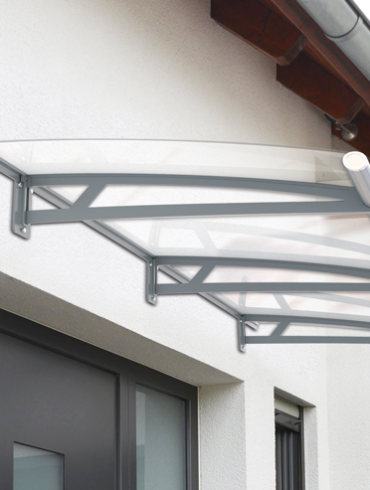 Aluminum Window / Door Canopy With White Translucent Sheets
