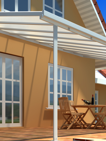 Sloping Sun Room With Fixed White Translucent Panels